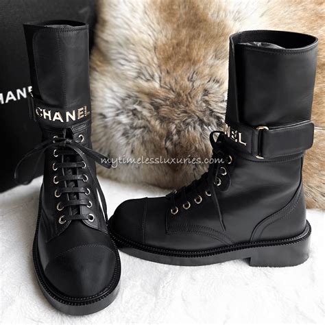 chanel combat boots womens|chanel shoe laces for boots.